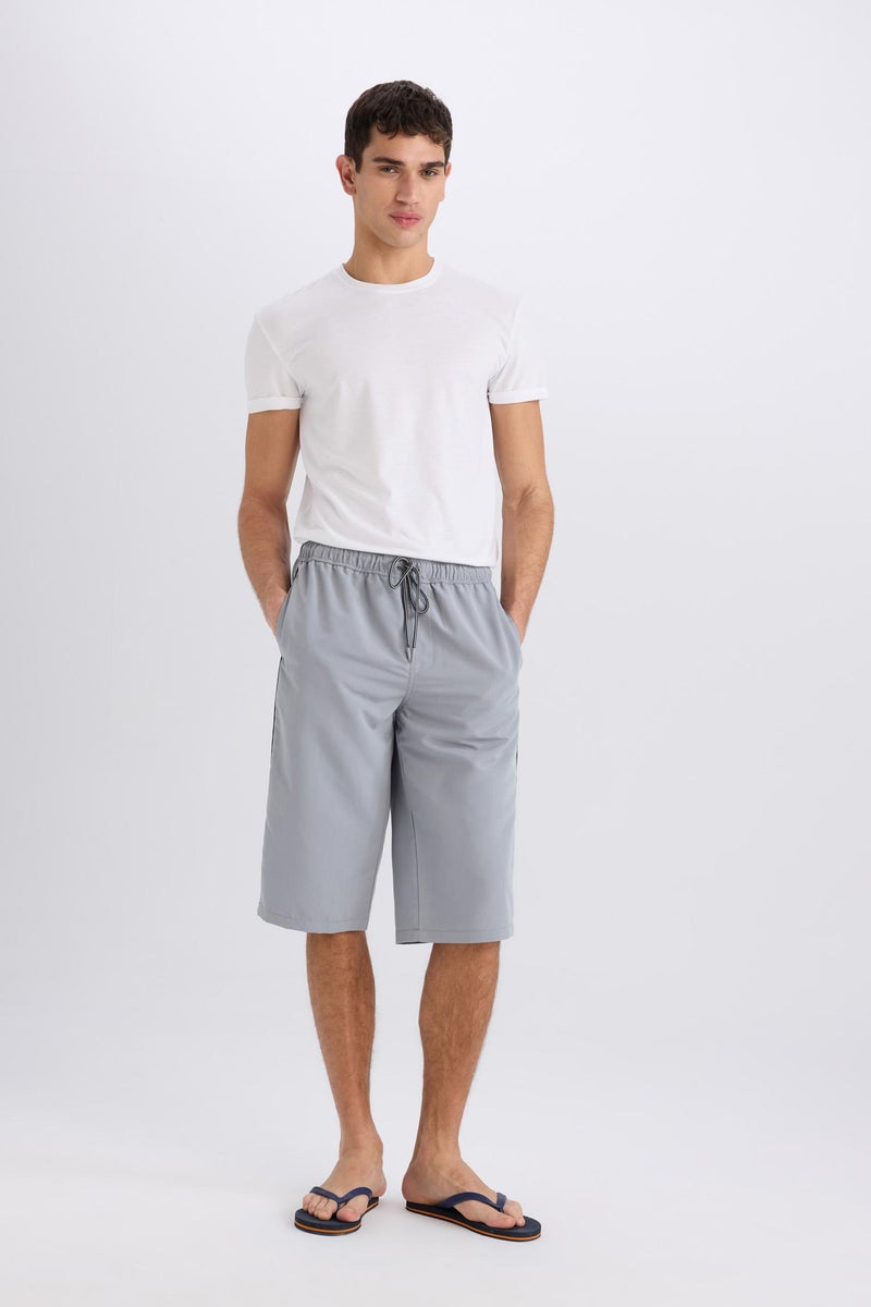 DeFacto Grey Man Long Fit Swim Shorts Casual - Image 1